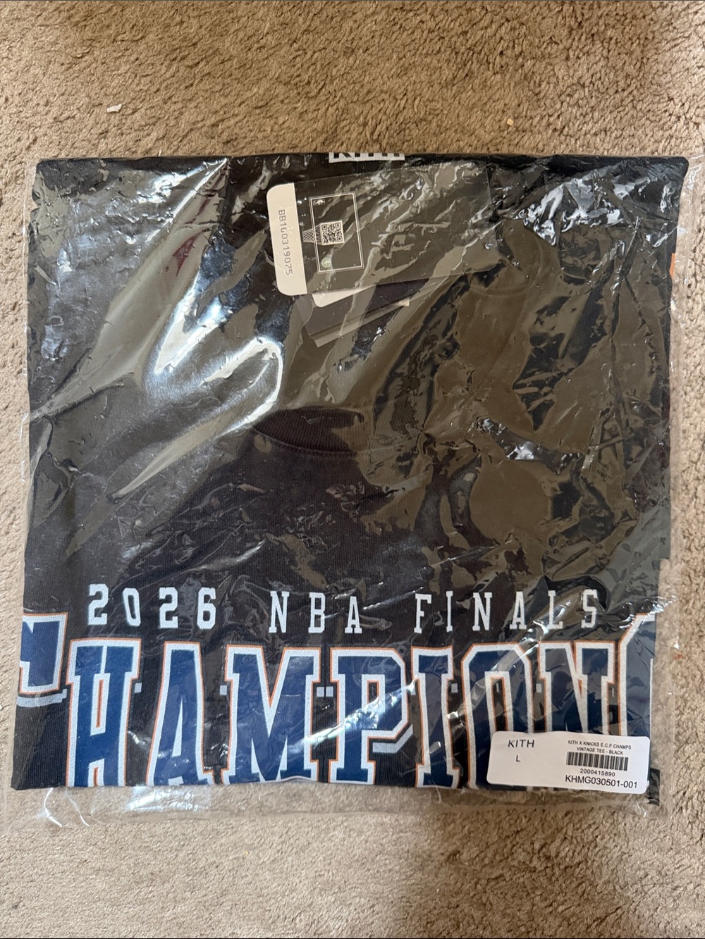 Kith Black 2026 NBA Finals "Champions" Graphic Tee